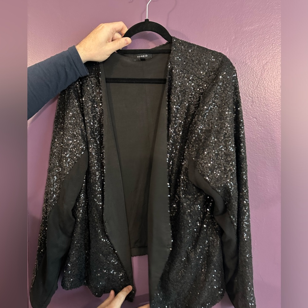 Black Sequin blazer torrid size 3